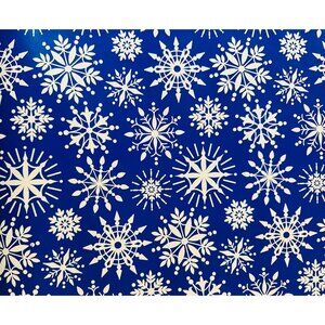 Hallmark Wrapping Paper Christmas White Snowflakes on Blue 90 sq ft Jumbo Roll